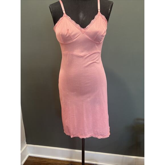 Vintage Vanity Fair Slip Nightie Chemise Excellent Cond. Pink Sz 34 Lace Trim - Picture 1 of 6